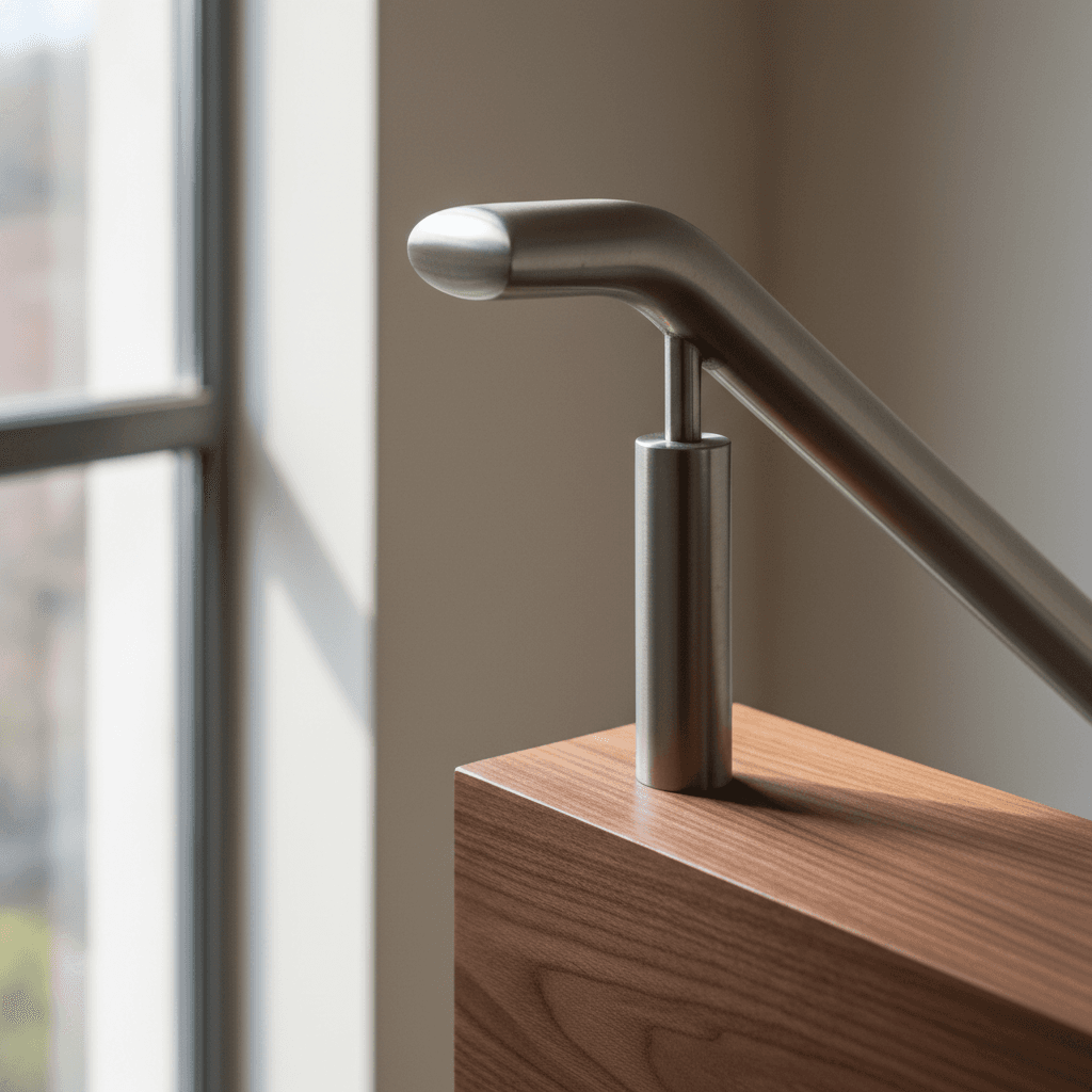 Handcrafted wooden staircase railing